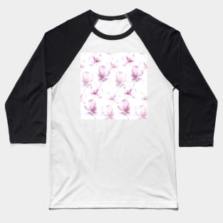 Romantic spring Cosmos flowers watercolor print Baseball T-Shirt